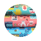 1 meter left! - Coffee or Tea in Just Peachy - Sunday Afternoon Collection - Cotton + Steel Fabrics