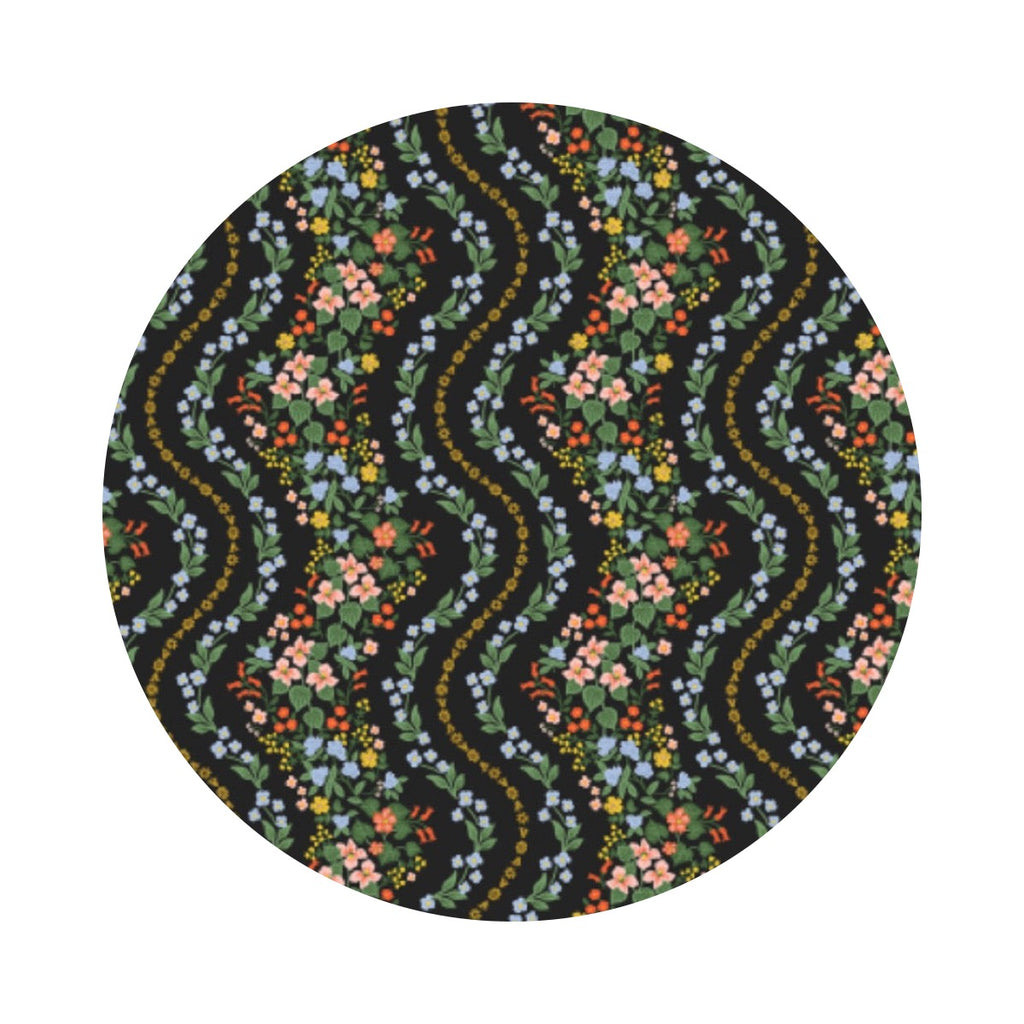 Wildwood Vines in Black Metallic - Dahlia Collection by Rifle Paper Co. - Cotton + Steel Fabrics