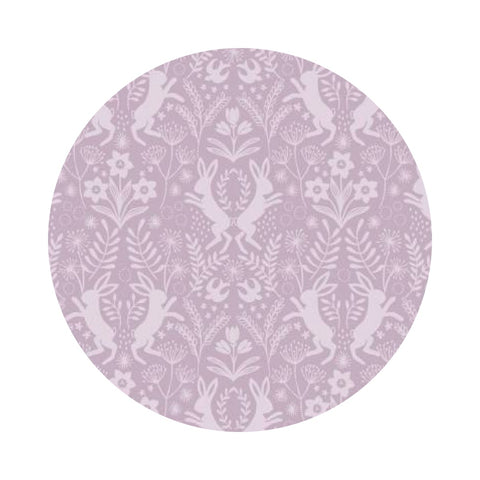 Small Hares in Dusky Lilac - Spring Hare Reloved Collection - Lewis & Irene Fabrics