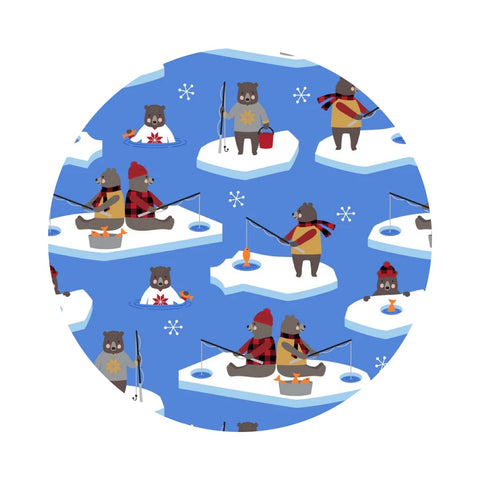 4.5 meters left! - Ice Fishing in Copen - Purely Canadian EH : Under the Northern Lights Collection - Robert Kaufman Fabrics