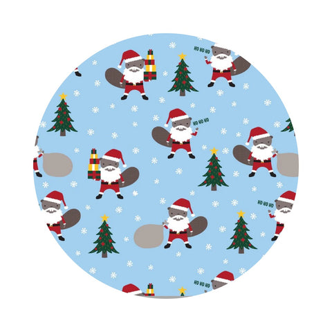 Beaver Santa in Blue - Purely Canadian EH : Holid'EH Season Collection - Robert Kaufman Fabrics
