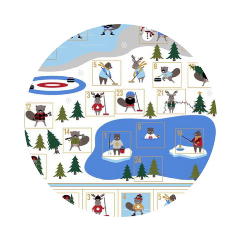 Advent Calendar Panel in White - Purely Canadian EH : Holid'EH Season Collection - Robert Kaufman Fabrics