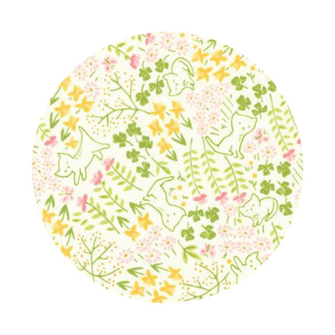 Garden Kitty in Cream - Here Kitty Kitty Collection - Moda Fabrics