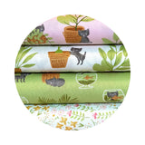 Mischievous Kitty in Pistacio - Here Kitty Kitty Collection - Moda Fabrics