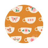 2 meters left! - Teacups in Caramel - Camellia Collection - Melody Miller - Ruby Star Society