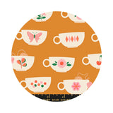 2 meters left! - Teacups in Caramel - Camellia Collection - Melody Miller - Ruby Star Society