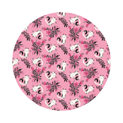 Tossed Kitty in Pink - Purr Fect Cats Collection - Contempo Studio - Benartex