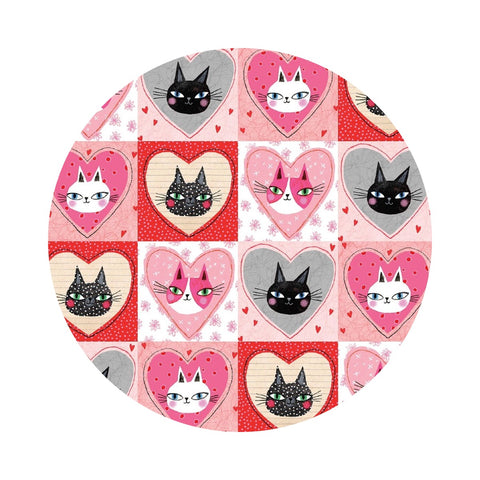 Cats in Hearts - Purr Fect Cats Collection - Contempo Studio - Benartex