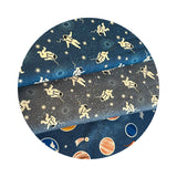 Astronauts in Blue Glow in the Dark - Space Glow Collection - Lewis & Irene Fabrics