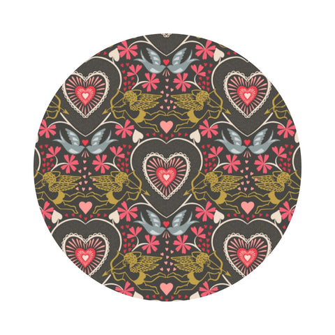 All We Need Is Love on Charcoal with Gold Metallic - All We Need Is Love Collection - Lewis & Irene Fabrics