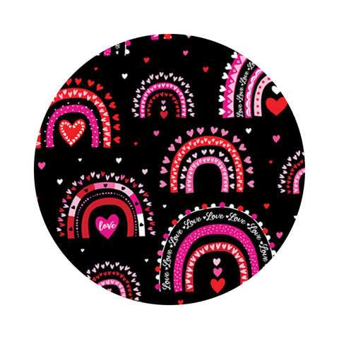 Rainbow Love in Black - Love You Fur-Ever Collection - Kanvas Studio - Benartex