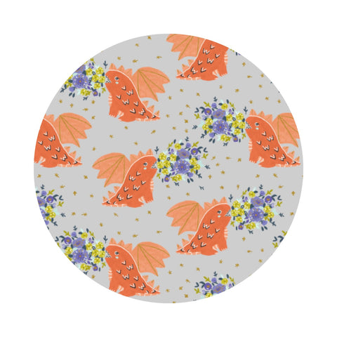 Always Be a Dragon in Blazing Metallic - Life Finds a Way Collection - Calli and Co. - Cotton + Steel Fabrics