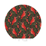 Cardinals on Evergreen with Metallic - Holiday Classics V by Rifle Paper Co. - Cotton + Steel Fabrics