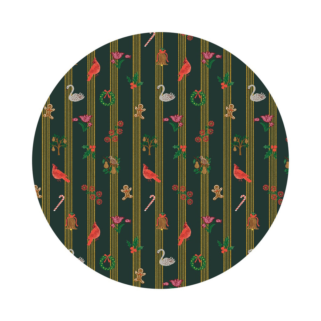 Yuletide in Evergreen Metallic - Holiday Classics V by Rifle Paper Co. - Cotton + Steel Fabrics