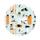 3 meters left! - Kitty Wash in Icy - Feline Fancy Collection - Dear Stella Fabrics