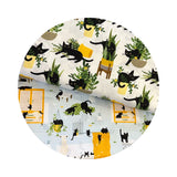 3 meters left! - Kitty Wash in Icy - Feline Fancy Collection - Dear Stella Fabrics