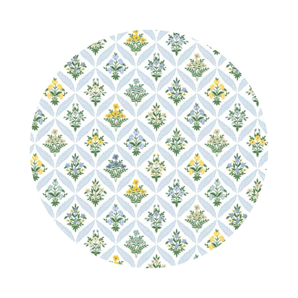 Estee Garden in Blue - Dahlia Collection by Rifle Paper Co. - Cotton + Steel Fabrics