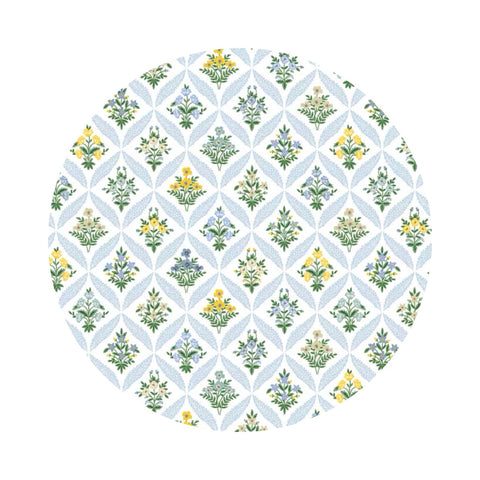 Estee Garden in Blue - Dahlia Collection by Rifle Paper Co. - Cotton + Steel Fabrics