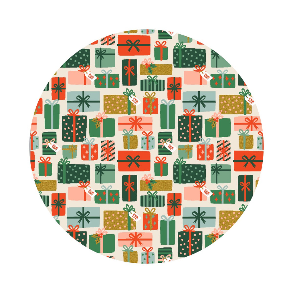 Holiday Gifts in Cream Metallic - Holiday Classics 2 by Rifle Paper Co. - Cotton + Steel Fabrics