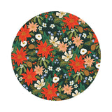Poinsettia Bouquet in Evergeen Metallic - Holiday Classics 2 by Rifle Paper Co. - Cotton + Steel Fabrics