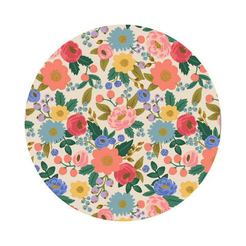 1.5 meters left! - Vintage Blossom in Cream Cotton with Metallic - Vintage Garden by Rifle Paper Co. - Cotton + Steel Fabrics