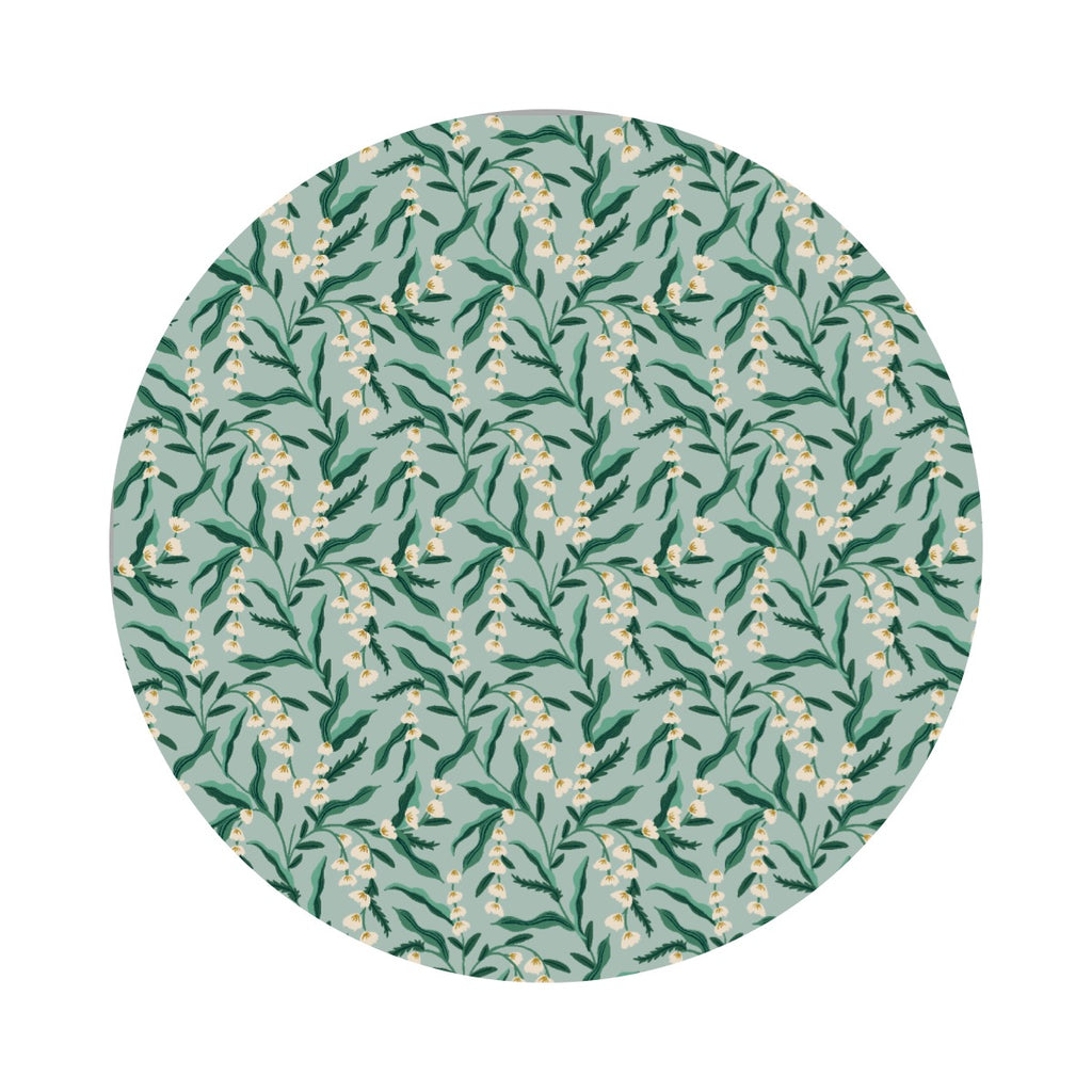 Lily in Mint Cotton with Metallic - Vintage Garden by Rifle Paper Co. - Cotton + Steel Fabrics