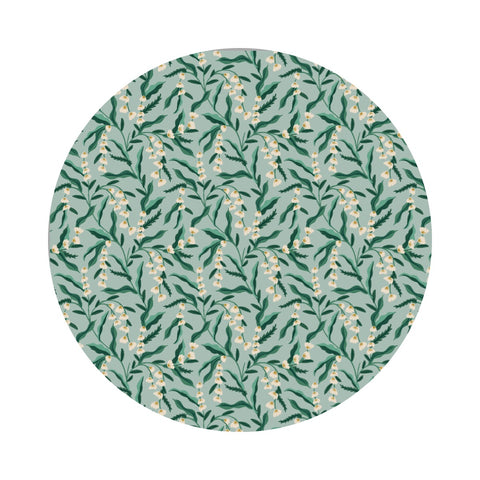 Lily in Mint Cotton with Metallic - Vintage Garden by Rifle Paper Co. - Cotton + Steel Fabrics