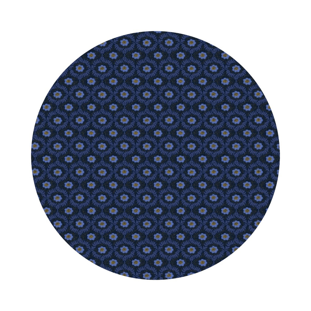 Emma in Navy Cotton with Metallic - Vintage Garden by Rifle Paper Co. - Cotton + Steel Fabrics