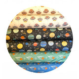 Planets in Yellow & Green - Space Monkey Collection - Paintbrush Studio Fabrics