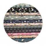 Heron Lake in Black with Gold Metallic - Jardin de Lis Collection - Lewis & Irene Fabrics