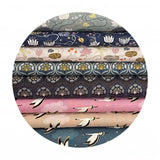 Heron Lake in Black with Gold Metallic - Jardin de Lis Collection - Lewis & Irene Fabrics