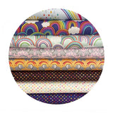 2.5 meters left! - Pastel Rainbows on Light Blue - Rainbows Collection - Lewis & Irene Fabrics