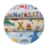 1.5 meters left! - Animal Alphabet in Cream - Animal Alphabet Collection - Paintbrush Studio Fabrics