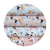 Cats in White - Tails & Whiskers Collection - Paintbrush Studio Fabrics