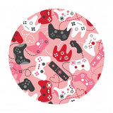 3 meters left! - Let's Game Together in Pink - Be My Player 2 Collection - Camelot Fabrics