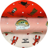 2.5 meters left! - Lobster in Peach - Character Valentine's Day Collection - Camelot Fabrics