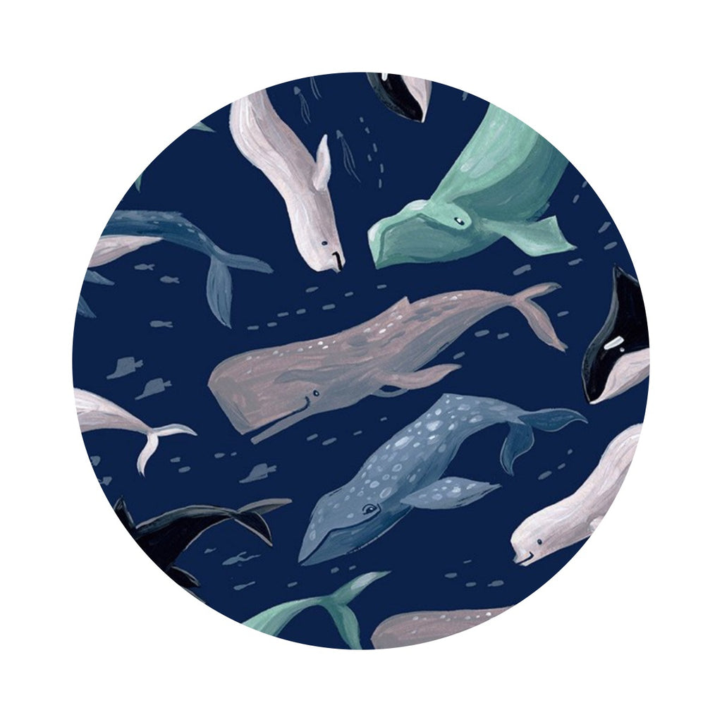 .5 meters left! - Whales in Patriot - Illuminary Collection - Dear Stella Fabrics