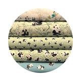 2 meters left! - Bearly Awake in Celery - Panda Monium Collection - Dear Stella Fabrics