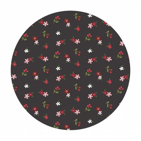 Ditsy Floral in Charcoal - Holly Holiday Collection - Riley Blake Designs