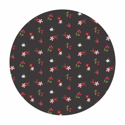 Ditsy Floral in Charcoal - Holly Holiday Collection - Riley Blake Designs