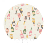 4 meters left! - Prosecco Pop on Cream - Prosecco Party Collection - Camelot Fabrics