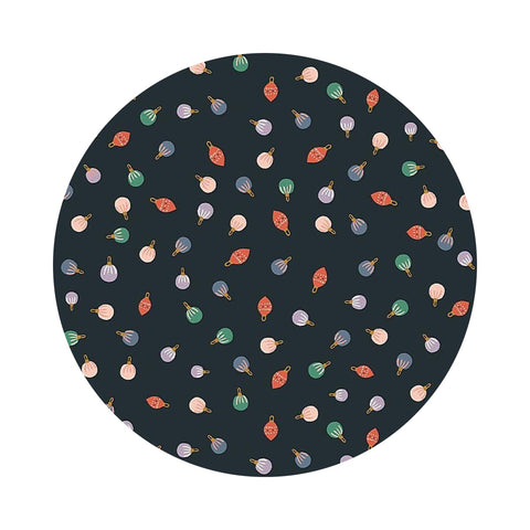 2 meters left! - Festive Balls in Phantom - Nutcracker Collection - Dear Stella Fabrics