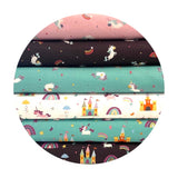 1 meter left! - Unicorn Toss in Pink - Unicorn Kingdom Collection - Riley Blake Designs