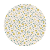 Gold Metallic Flowers on Cream - Wintertide Collection - Lewis & Irene Fabrics