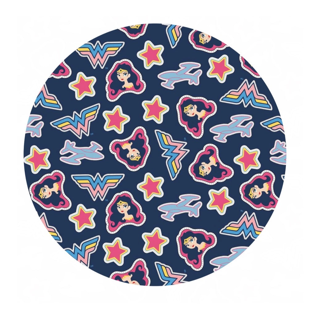 Wonder Woman Jr. Tossed Stickers - Young DC Collection - Camelot Fabrics