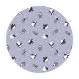 3 meters left! - Penguins on Iced Lilac with Pearl - Small Things Polar Animals Collection - Lewis & Irene Fabrics
