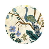 Peacock in Cream Canvas with Metallic - Vintage Garden Collection by Rifle Paper Co. - Cotton + Steel Fabrics