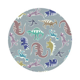 Glow in the Dark Dinosaurs on Slate - Dino Glow Collection - Lewis & Irene Fabrics