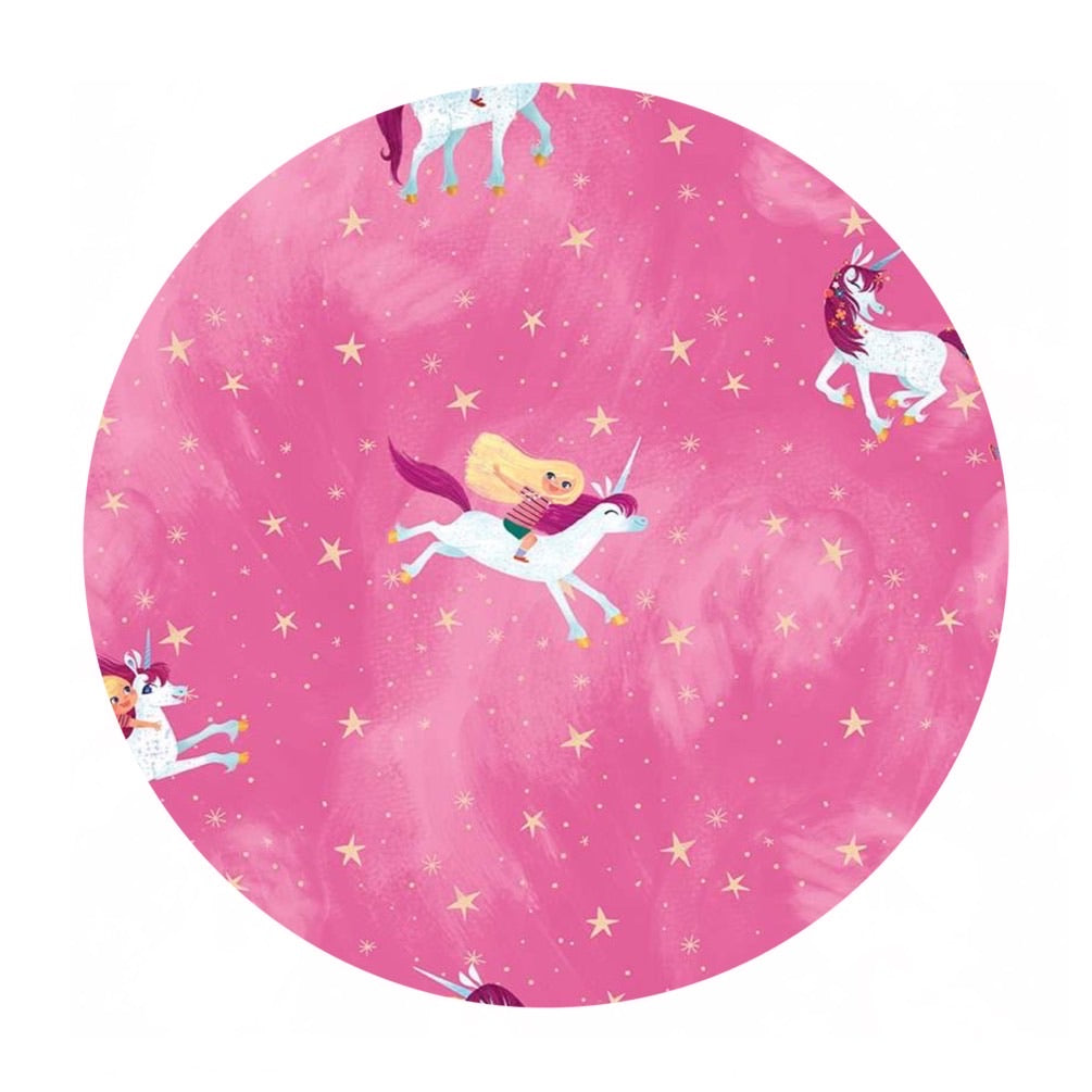 2 meters left! - Unicorn Main in Pink - Uni the Unicorn Collection - Riley Blake Designs