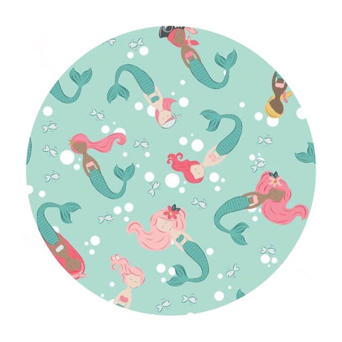 Mermaids in Seafoam - Ahoy! Mermaids Collection - Riley Blake Designs